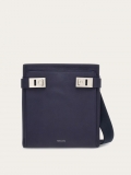 Ferragamo | Men's Shoulder Bag With Gancini Buckles - Midnight Blue