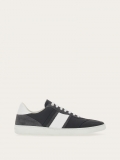 Ferragamo | Men's Low Top Sneaker With Signature - Stromboli Sand/Optic White