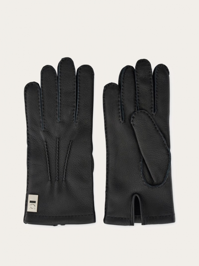 Ferragamo | Men's Lined Gloves - Black