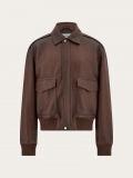 Ferragamo | Men's Leather Blouson - Cocoa Brown