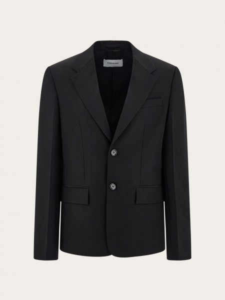 Ferragamo | Men's Tailored Single-Breasted Blazer - Black