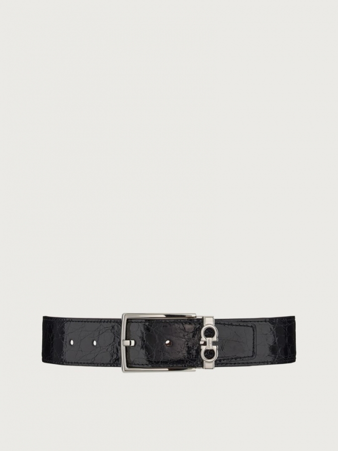 Ferragamo | Men's Adjustable Gancini Belt - Black