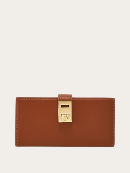 Ferragamo | Women's Hug Continental Wallet - Cognac