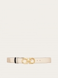 Ferragamo | Women's Reversible And Adjustable Gancini Belt - Bone/Black