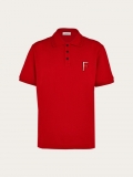 Ferragamo | Men's Cotton Polo Shirt With Double Embroidery - Red