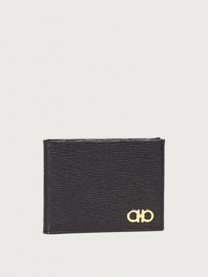 Ferragamo | Men's Gancini Wallet With Id Window - Black