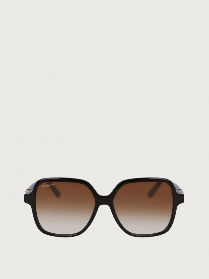 Ferragamo | Women's Sunglasses - Dark Brown/Gradient Caramel