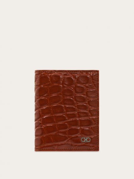 Ferragamo | Men's Gancini Credit Card Holder - Mogensen Brown