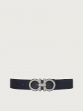 Ferragamo | Men's Reversible And Adjustable Gancini Belt - Deep Ocean/Black