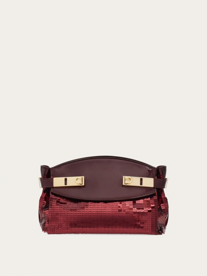 Ferragamo | Women's Hug Soft Crossbody Bag - Burgundy