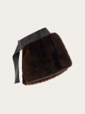 Ferragamo | Women's Shearling Cape With Leather Belt - Dark Brown