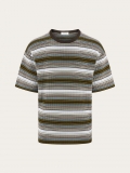 Ferragamo | Men's Short Sleeved Striped Polo Shirt - White/Expresso/Oxblood