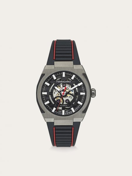 Ferragamo | Men's Supreme Skeleton Watch - Ip Gun/Black