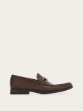 Ferragamo | Men's Moccasin With Gancini Ornament - Brown