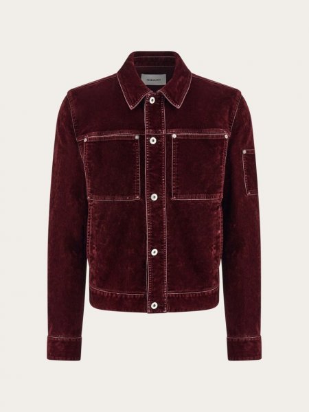 Ferragamo | Men's Trucker Jacket - Oxblood