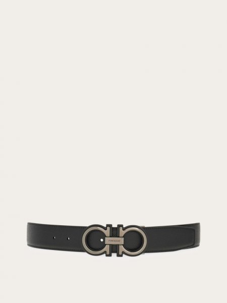 Ferragamo | Men's Reversible And Adjustable Gancini Belt - Black/Oxblood