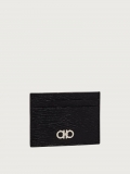 Ferragamo | Men's Gancini Credit Card Holder - Black/Ferragamo Red