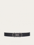 Ferragamo | Men's Reversible And Adjustable Gancini Belt - Black/Dark Barolo