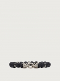 Ferragamo | Men's Elasticated Bracelet With Gancini - Black (Size 17)