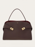 Ferragamo | Women's Hug Soft Bicolor Shoulder Bag - Oxblood/Burgundy