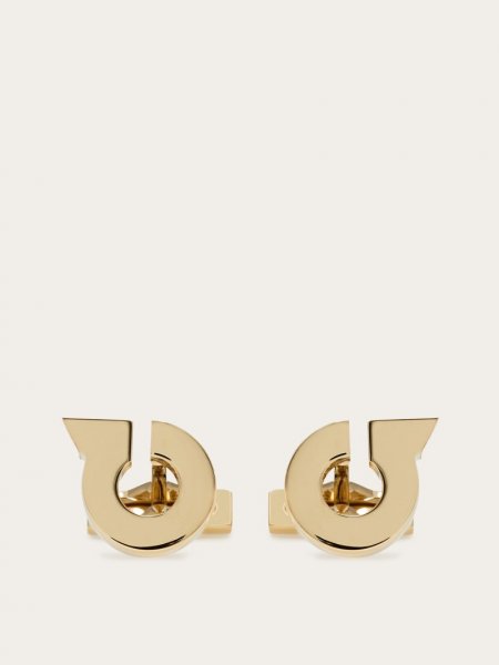 Ferragamo | Men's Gancini Cufflinks - Light Gold