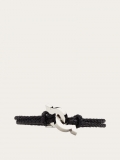 Ferragamo | Men's Bracelet With Intertwined Gancini - Black (Size 19)