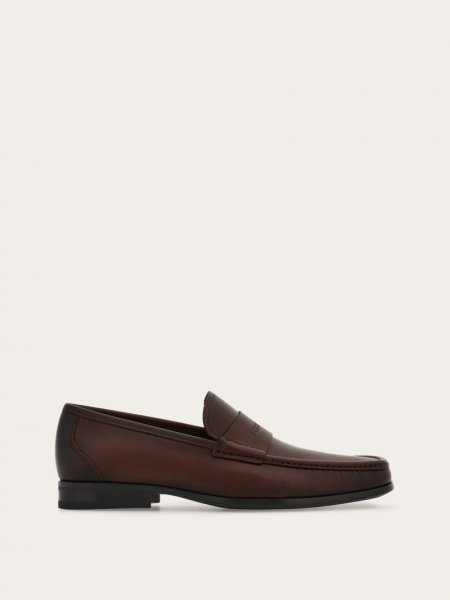 Ferragamo | Men's Moccasin With Signature - Cocoa