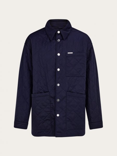 Ferragamo | Men's Quilted Blouson - New Navy Blue