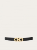 Ferragamo | Women's Reversible Gancini Belt - Black/Flame Red