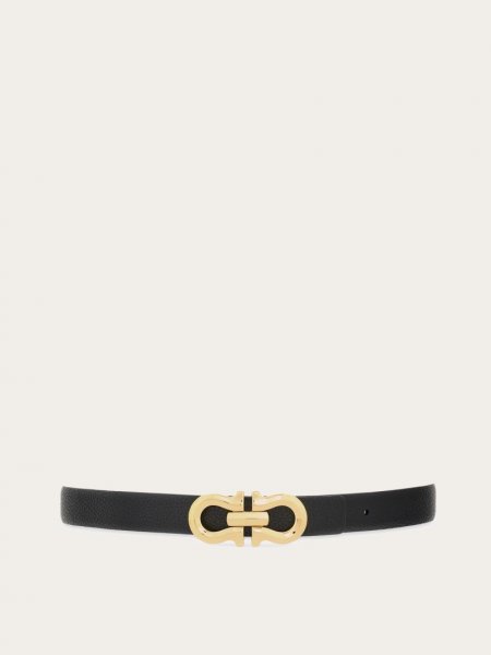 Ferragamo | Women's Reversible Gancini Belt - Black/Flame Red