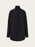 Ferragamo | Women's Viscose Blouse With Sash Collar - Black