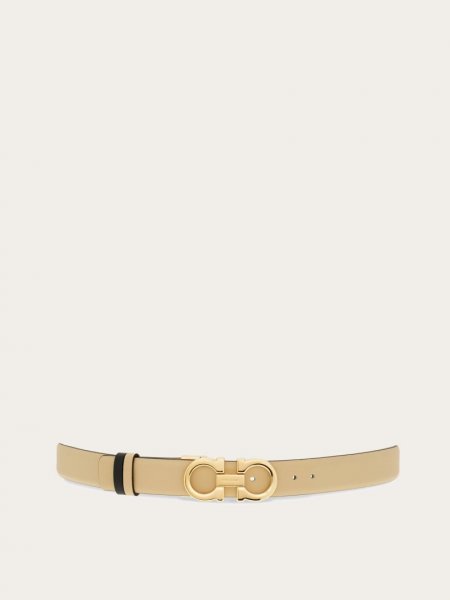 Ferragamo | Women's Adjustable And Reversible Gancini Belt - Stone/Black