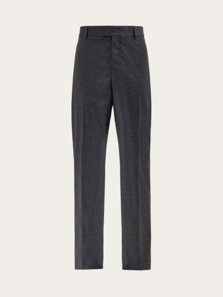 Ferragamo | Men's Flat Front Trouser - Vintage Grey