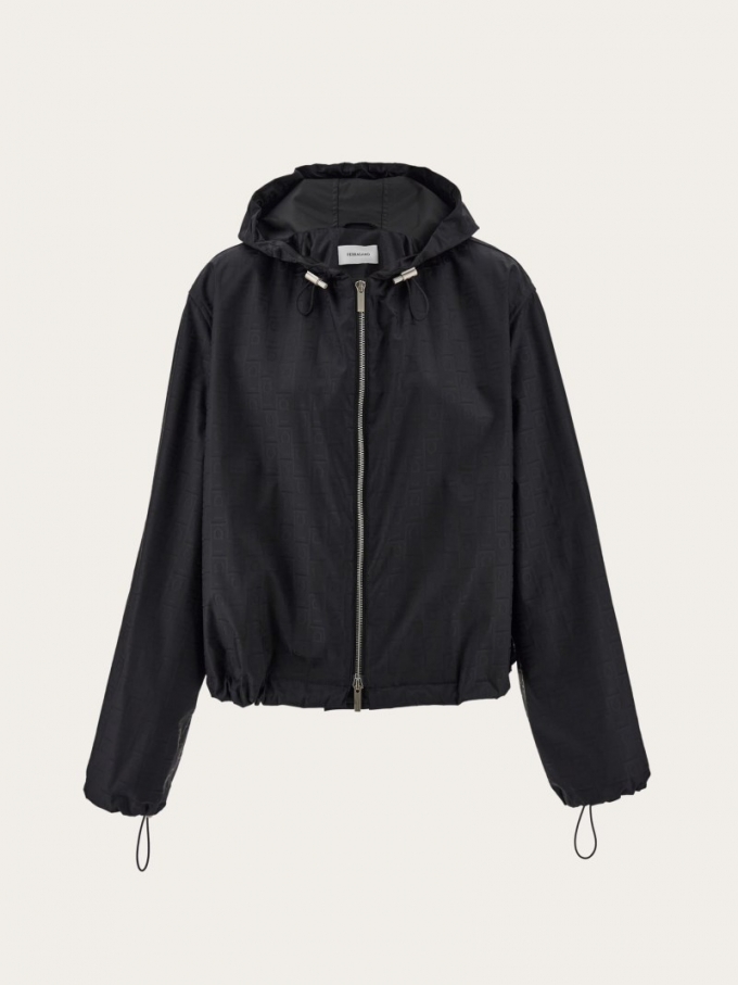 Ferragamo | Women's Monogram Wind Jacket - Black