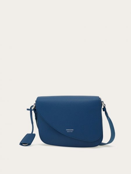 Ferragamo | Men's Fiamma Crossbody Bag - Teal Blue