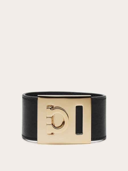 Ferragamo | Women's Gancini Bracelet - Black (Size 15)