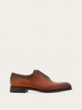 Ferragamo | Men's Tramezza Plain Toe Oxford - Cognac/Testa Di Moro