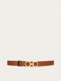 Ferragamo | Women's Reversible And Adjustable Gancini Belt - Cognac/Black