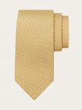 Ferragamo | Men's Square Gancini Print Silk Tie - Yellow