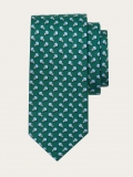 Ferragamo | Men's Football Print Silk Tie - Green