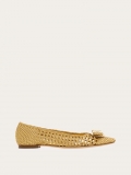 Ferragamo | Women's Ballet Flat With New Vara Plate - Gold