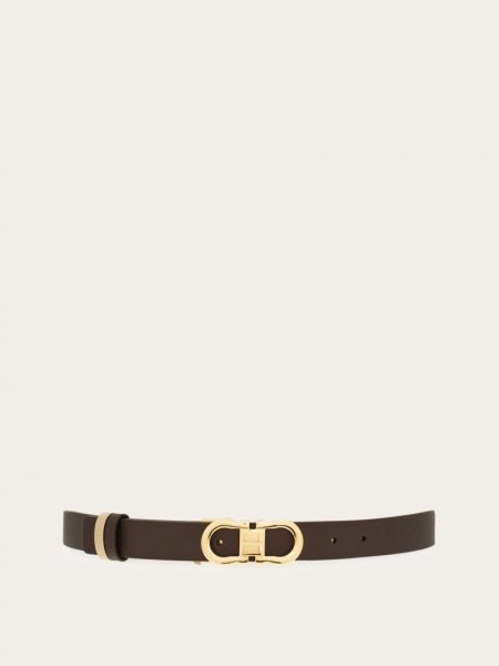 Ferragamo | Women's Adjustable And Reversible Gancini Belt - Testa Di Moro/Stone