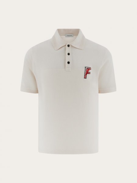 Ferragamo | Men's Organic Cotton Polo Shirt - Mascarpone