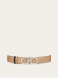 Ferragamo | Women's Reversible And Adjustable Gancini Belt - New Bisque/Black