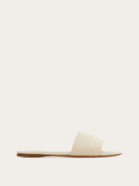 Ferragamo | Women's Slide With Logo - Mascarpone