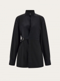 Ferragamo | Women's Long Sleeved Shirt With Bib Detail - Black