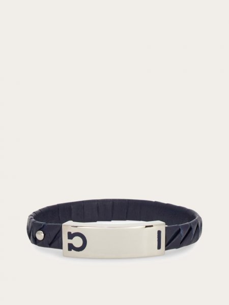 Ferragamo | Men's Gancini Bracelet - Oxford Blue