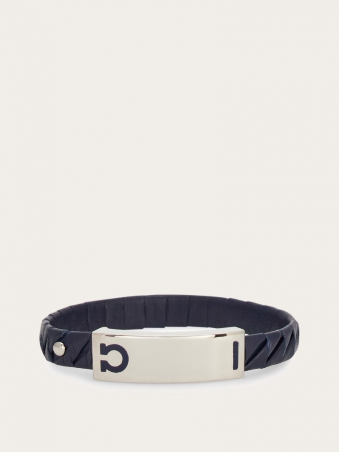 Ferragamo | Men's Gancini Bracelet - Oxford Blue