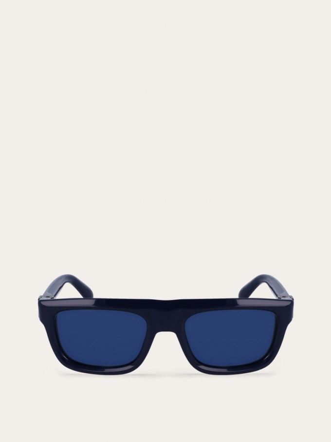 Ferragamo | Men's Sunglasses - Navy Blue/Denim