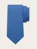 Ferragamo | Men's Woven Print Silk Tie - Navy Blue